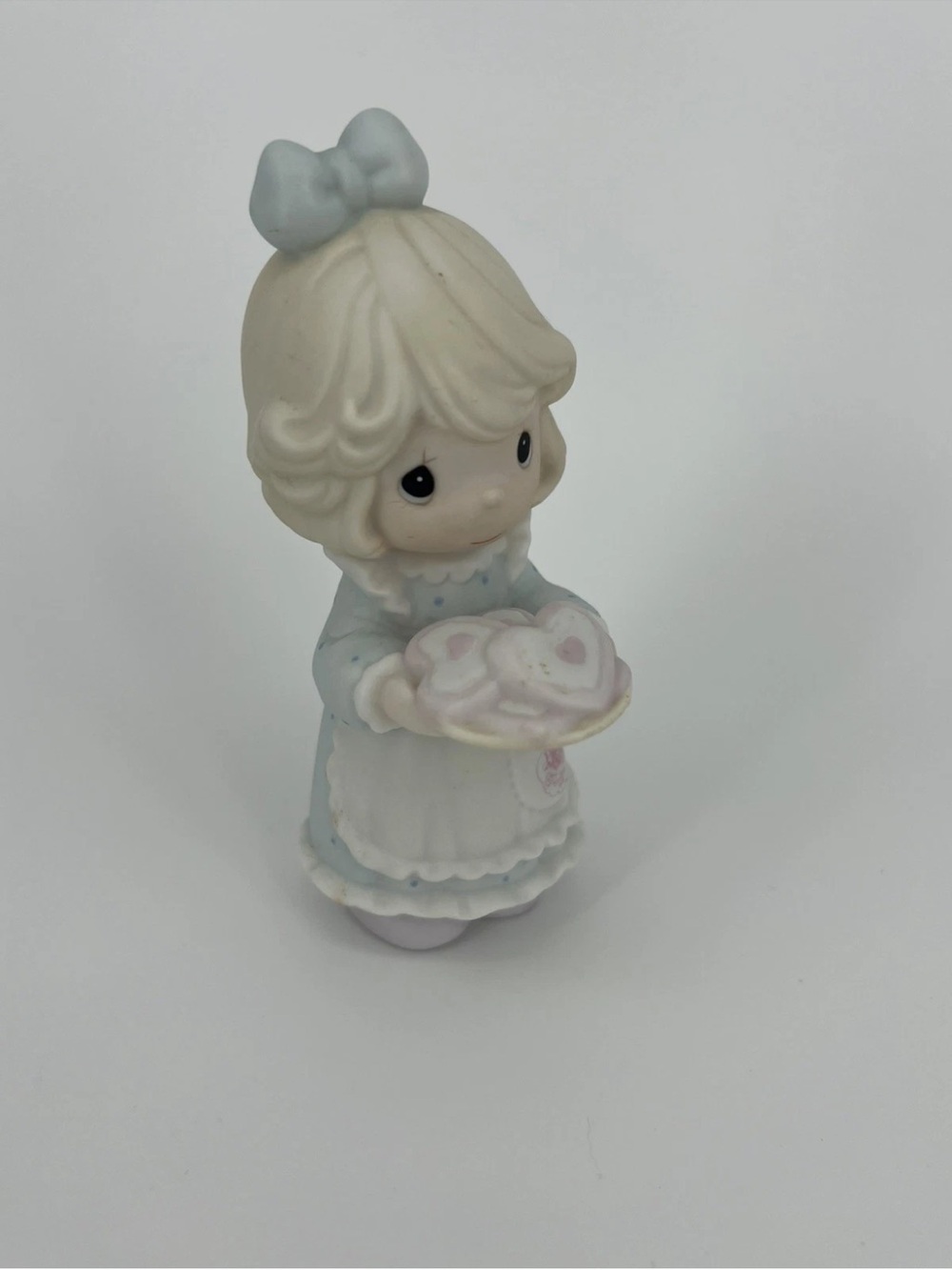 Precious Moments Porcelain Figurine Girl with Heart Cookies